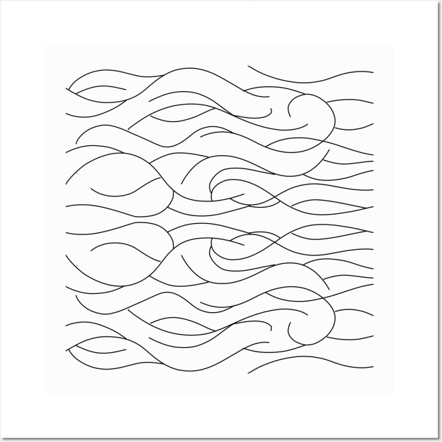 Geometric Waves Line Drawing Wall Art by jen28